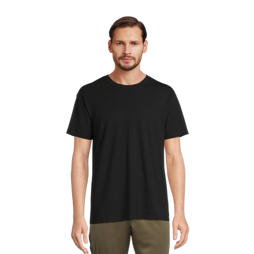 Athletic Works Active Tee Large Men Black New Tri‎ Blend Short Sleeve T-Shirt